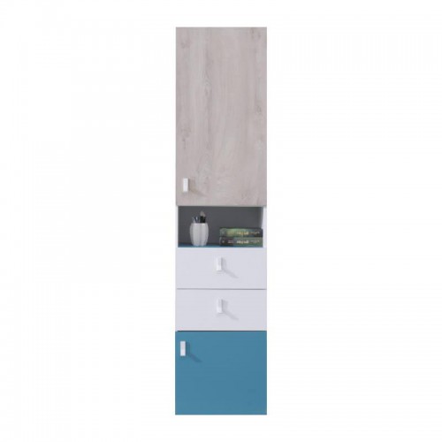 ​Пенал Planet 4 L / P Meblar Белый Люкс / Дуб / Mоре 45х190x40